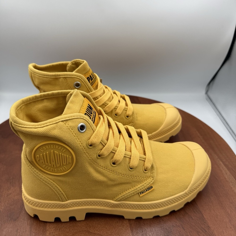 PALLADIUM  Pampa Canvas Hi V Varsity  'Marigold' Boots Kids Size 5/W6.5/EU 37.5
